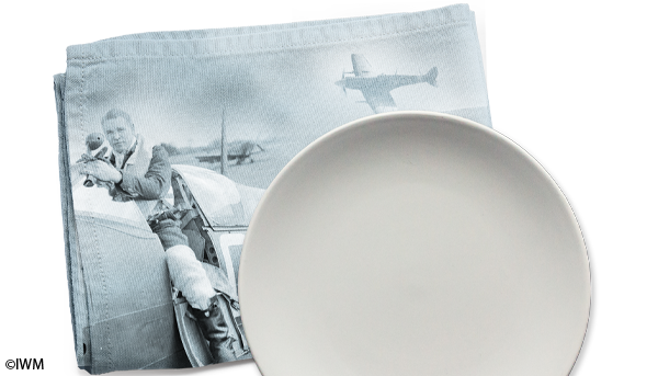 Image of a plate and napkin set.